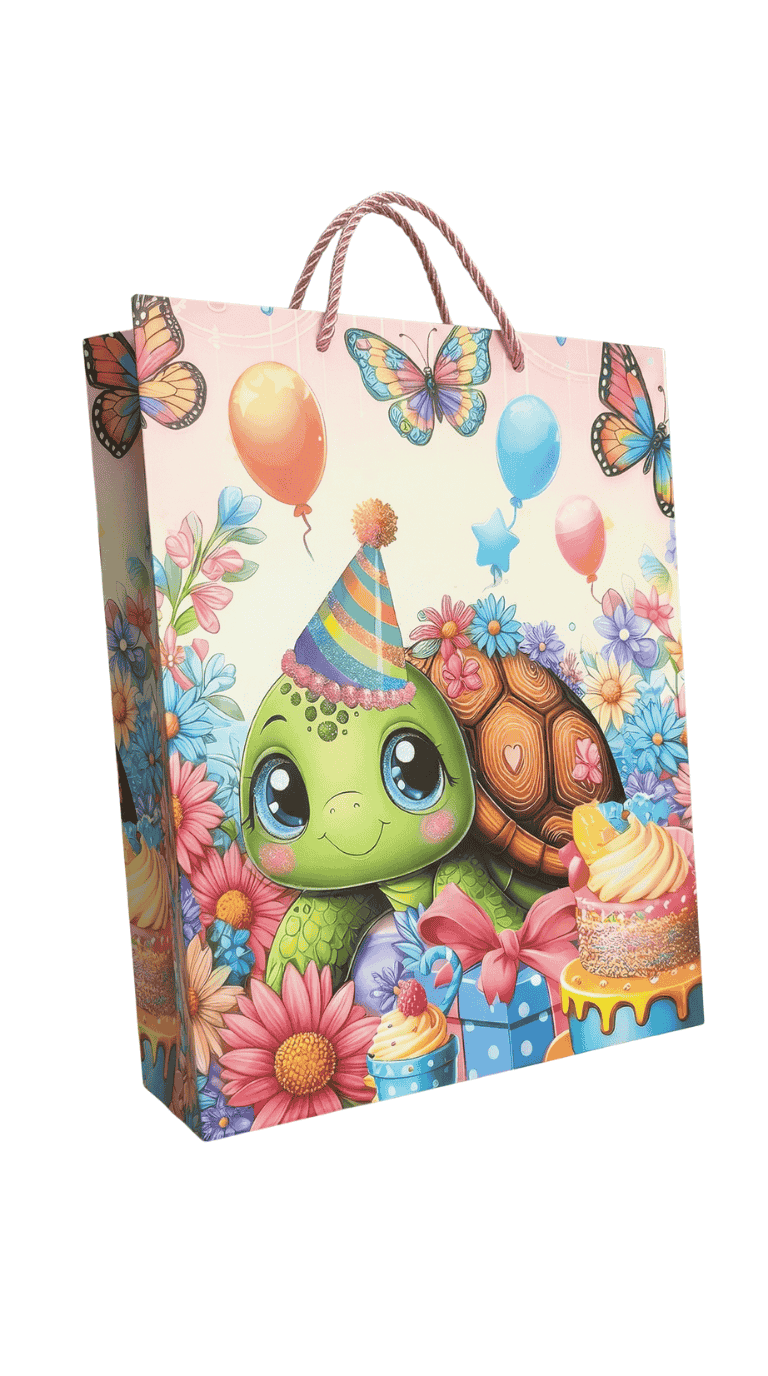 Пакет бумажный подарочный 26х10х32 см, дизайн ассорти, 751М-3