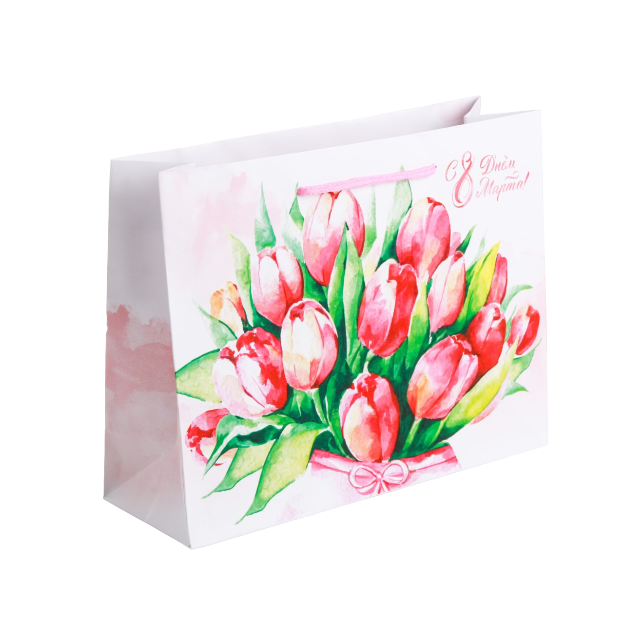 Пакет ламинированный горизонтальный 'Цветочная нежность', М 26х30х9 см, 3639947