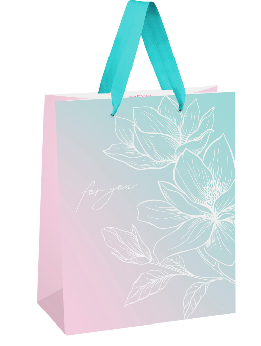 Пакет подарочный 18х23х10 см, MESHU Floral gradient, матовая ламинация, MS_66142 