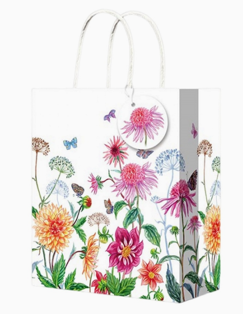 Optima Пакет подарочный с глянцевой ламинацией 18x23x8см (М) Сезонные цветы, розовые,  ППК-4351