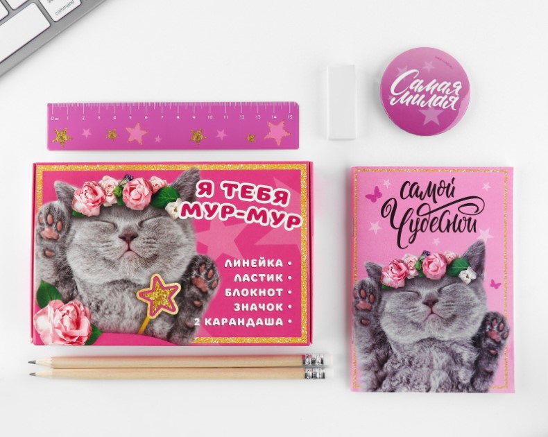 Подарочный набор 'Я тебя мур мур' 6 предметов, 9891793