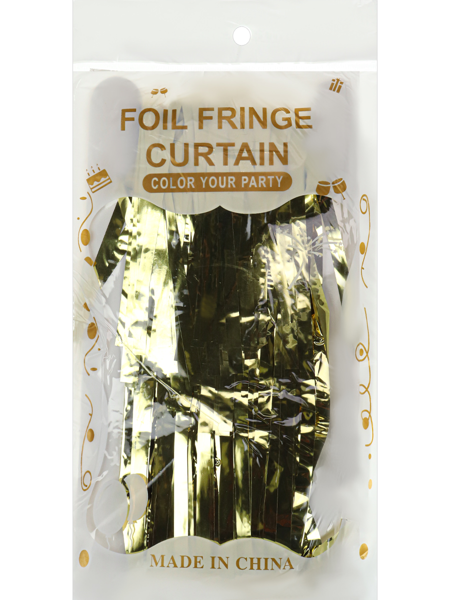 Дождик фольгированный для фотозоны 'Вечеринка', 1~2м, толщина- 0.016мм, золотистый ДЖ-9346