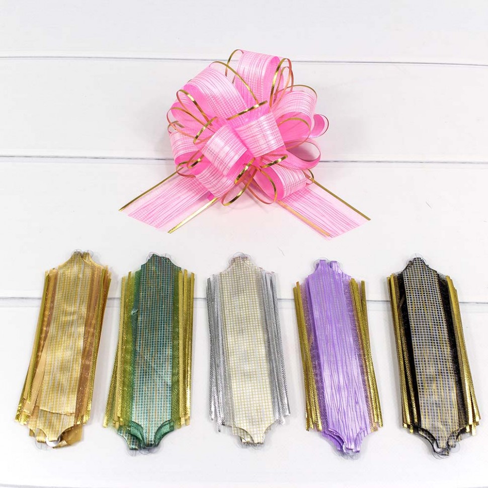 Бант-шар 5 см 'Ажурный' с органзой микс, ОМ000594-50