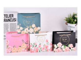 Пакет подарочный Горизонтальные цветы, 32х26х11, AR-6239