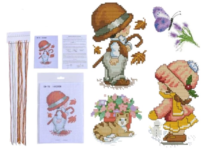 Набор для вышивания крестом 14 х 20 см, в ассортименте 10 дизайнов, M-11832