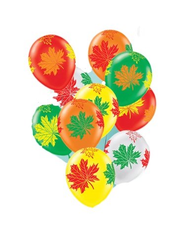 Шар латексный 12 'Кленовые листья' , (25 шт;уп), 5AVP-012-032