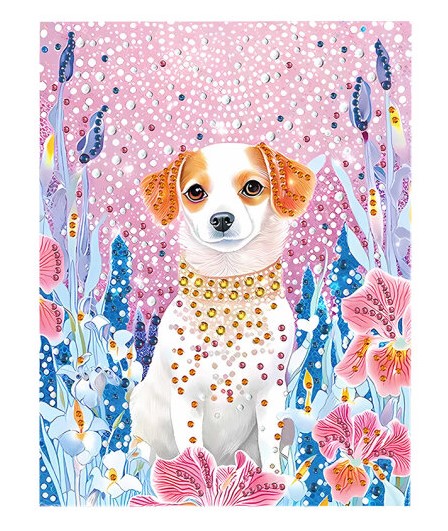 Алмазная мозаика СОБАКА 23x30 см, подрамник, холст, частичная выкладка, M-12246