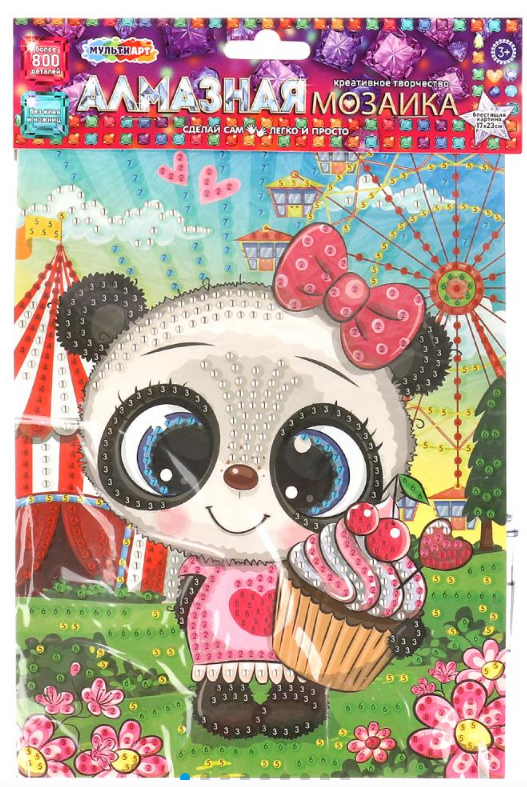 Алмазная мозаика 17х23 см, Пандочка, МУЛЬТИ АРТ, 382104