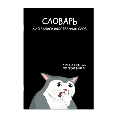 Тетрадь для записи иностранных слов, КОТЫ МЕМЫ, А5, 24 л, 69895