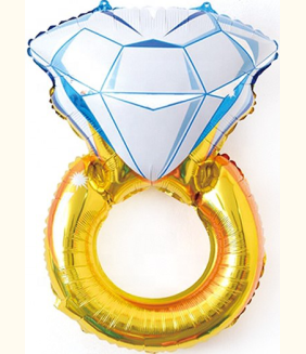 Шар фольга Falali  (40''/102 см) Фигура, Кольцо с бриллиантом, 1 шт.R510