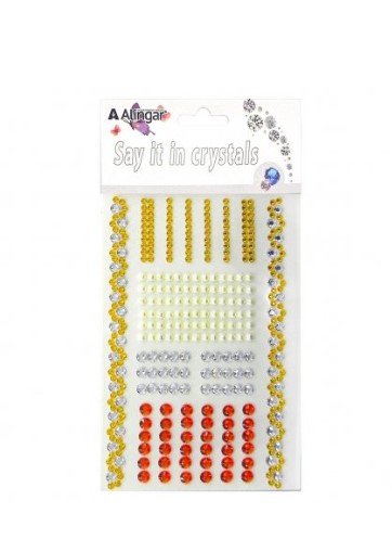 Наклейки-стразы Alingar, акриловые, Вдохновение, золото, красные, серебро, жемчуг, AL10855