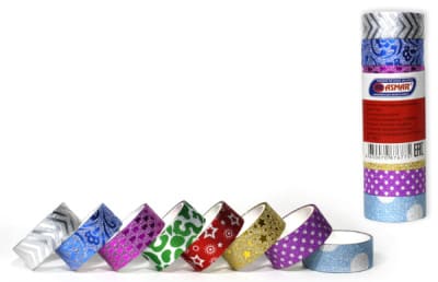 Скотч декоративный 18 мм х 3 м х 150 mic , с рисунком , (8 шт;уп), AR-4413