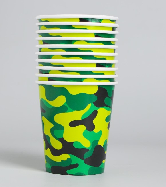 Стакан одноразовый бумажный, военная, 250 мл, 3421633