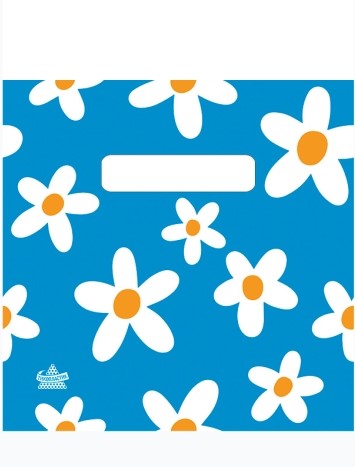 Пакет ПЭ с вырубной неусиленной ручкой 20x21см (70) (Ромашки на счастье) Тико, ВНР69225