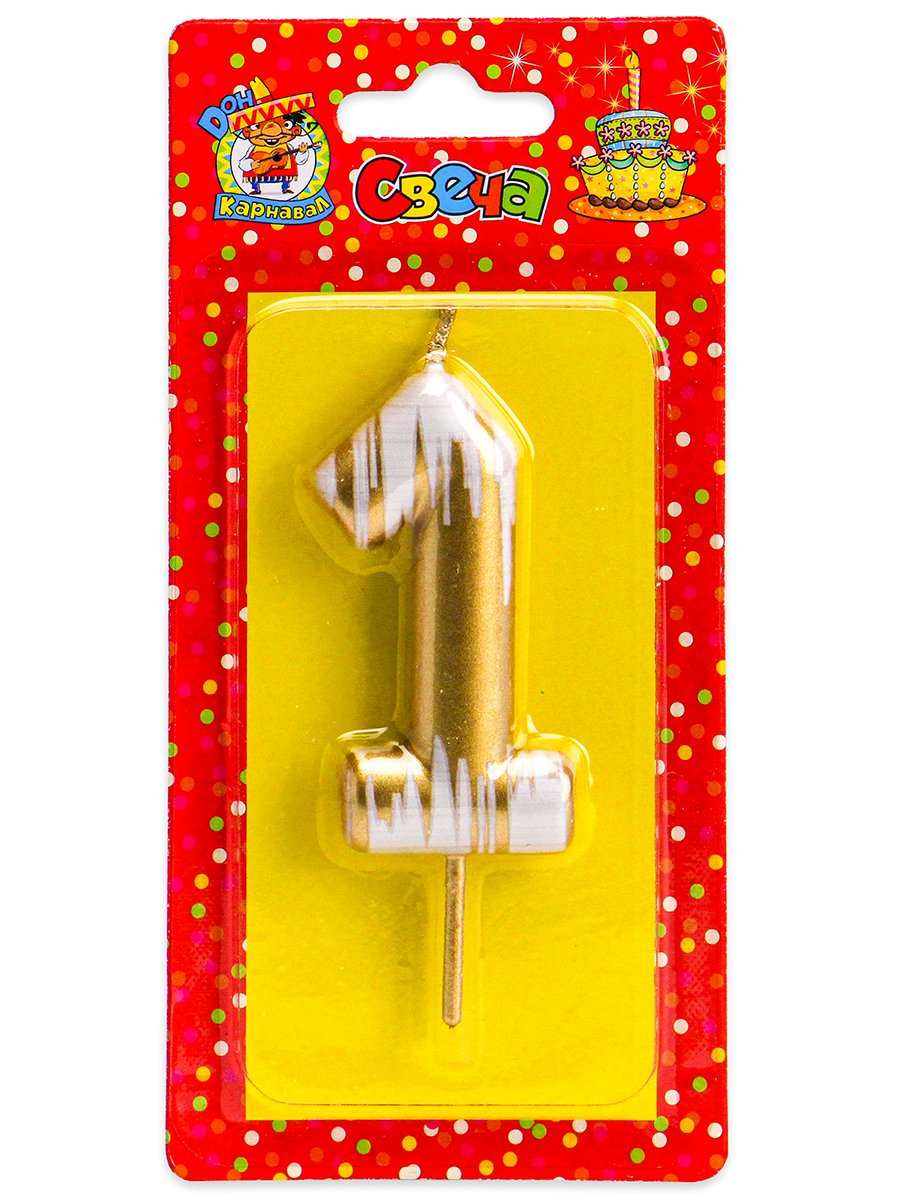 Свеча для торта, цифра 1, шебби, С-2510