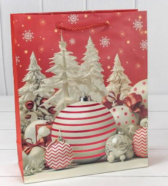 Пакет подарочный  Новый год (микс 413) 26х32,х10, 300412С н-й