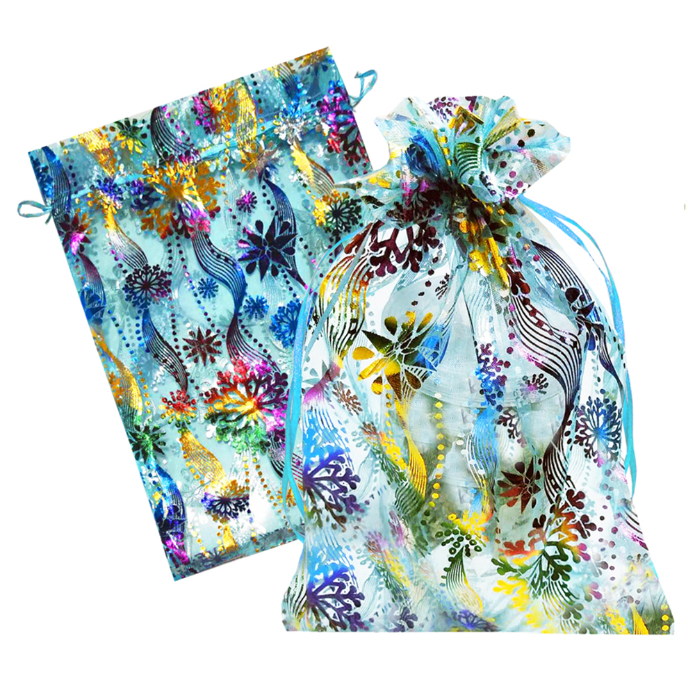 Мешочек из органзы НГ 'СНЕЖИНКИ', 300x200 мм, 900 г, новогодняя упаковка, 15080045