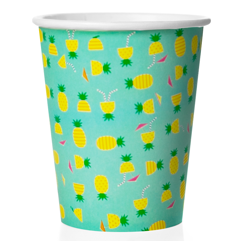 Набор стаканов бумажных , 'Ананасовый микс', 250 мл , (6 шт;уп), 6225066