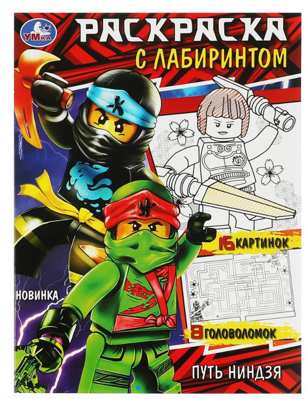 Раскраска А4, с лабиринтом, Путь ниндзя, 978-5-506-08491-4