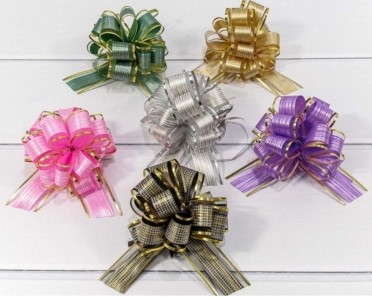 Бант-шар 3 см 'Граффити' с органзой и золотой полосой микс, ОМ000594-30