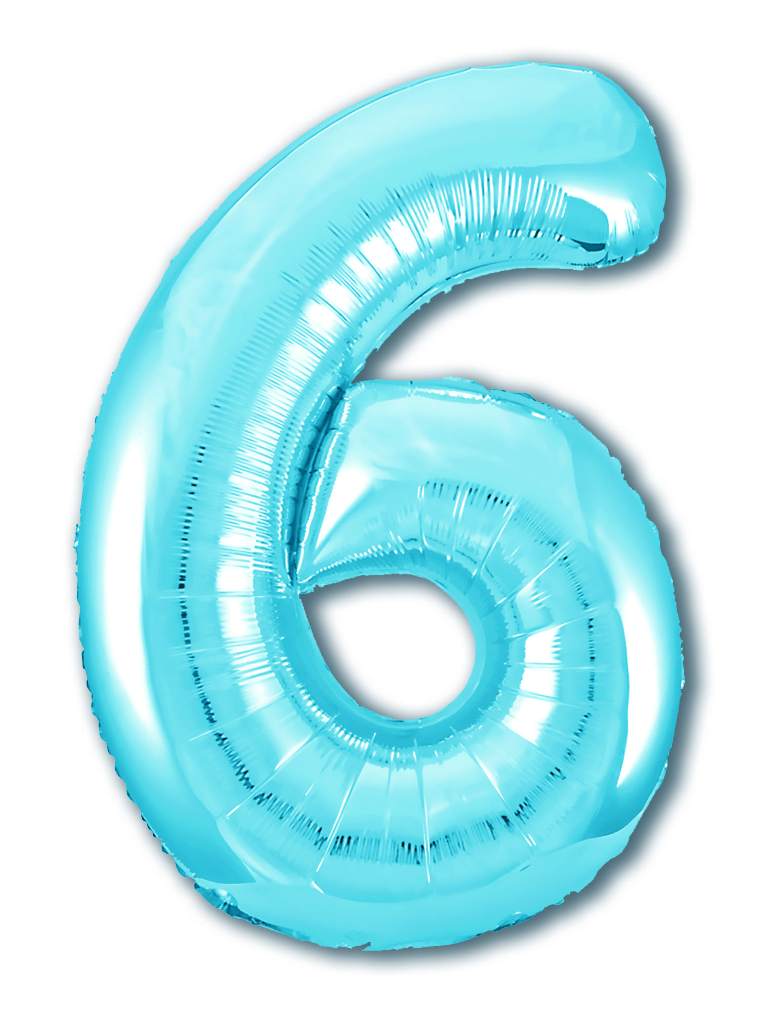 Шар фольга Agura Slim, цифра 6 'Голубая', 40', индивид. уп., европодвес, 755310