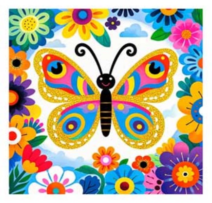 Алмазная мозаика БАБОЧКА, основа холст на подрамнике 30x30 см, полная выкладка, M-12197