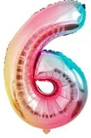 Шары фольга Цифры 40' градиент,'6' , 108 см. Ц02-06