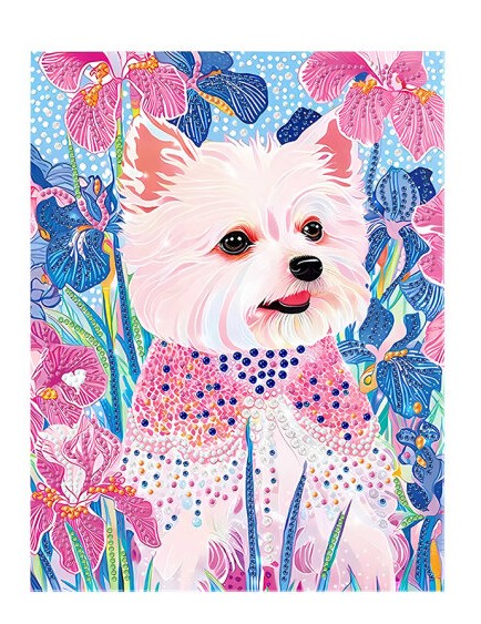 Алмазная мозаика СОБАКА 23x30 см, подрамник, холст, частичная выкладка, M-12245