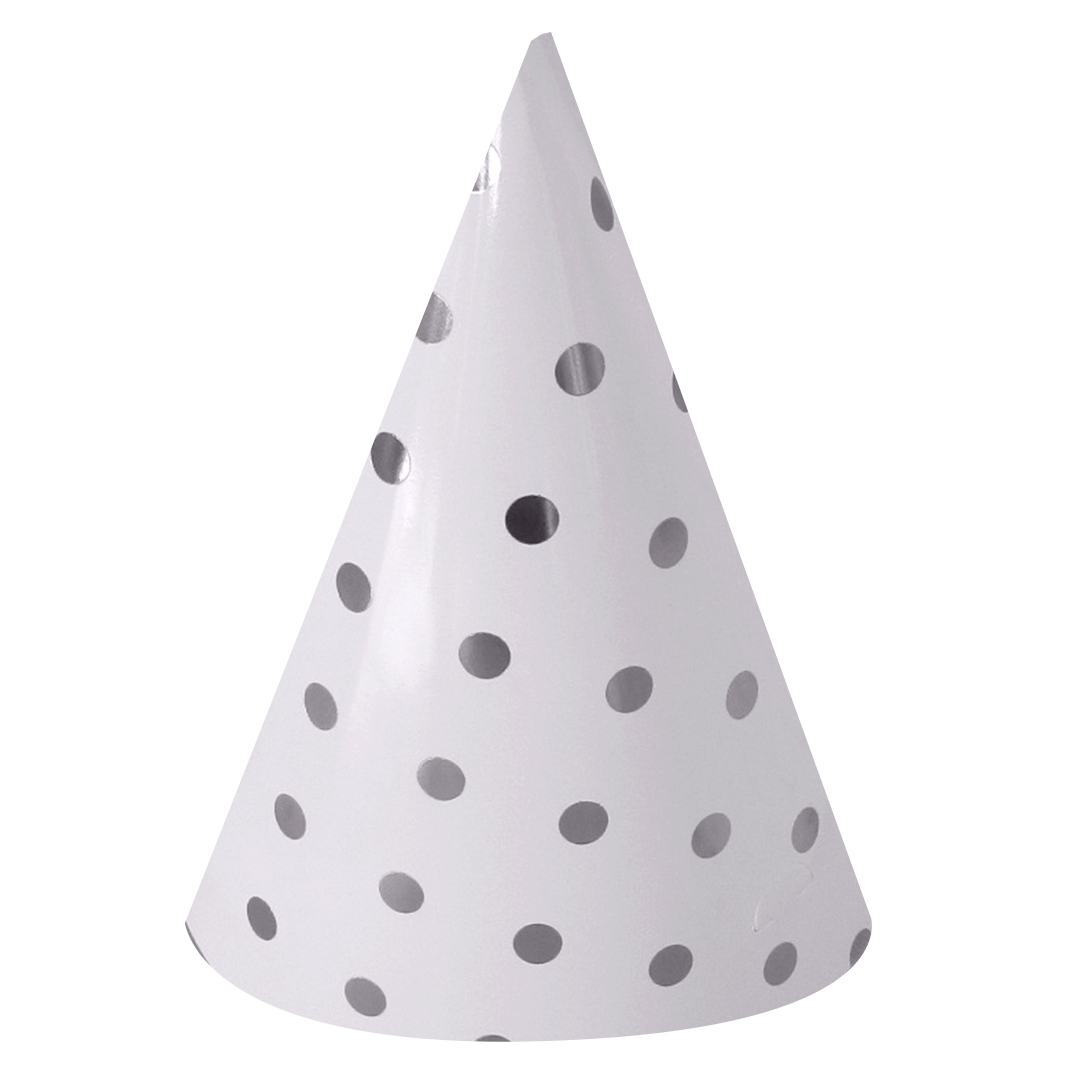 Колпак, 'Волна Веселья', Серебристые конфетти Белый;Серебро, 16 см, 6 шт;уп, 6231758