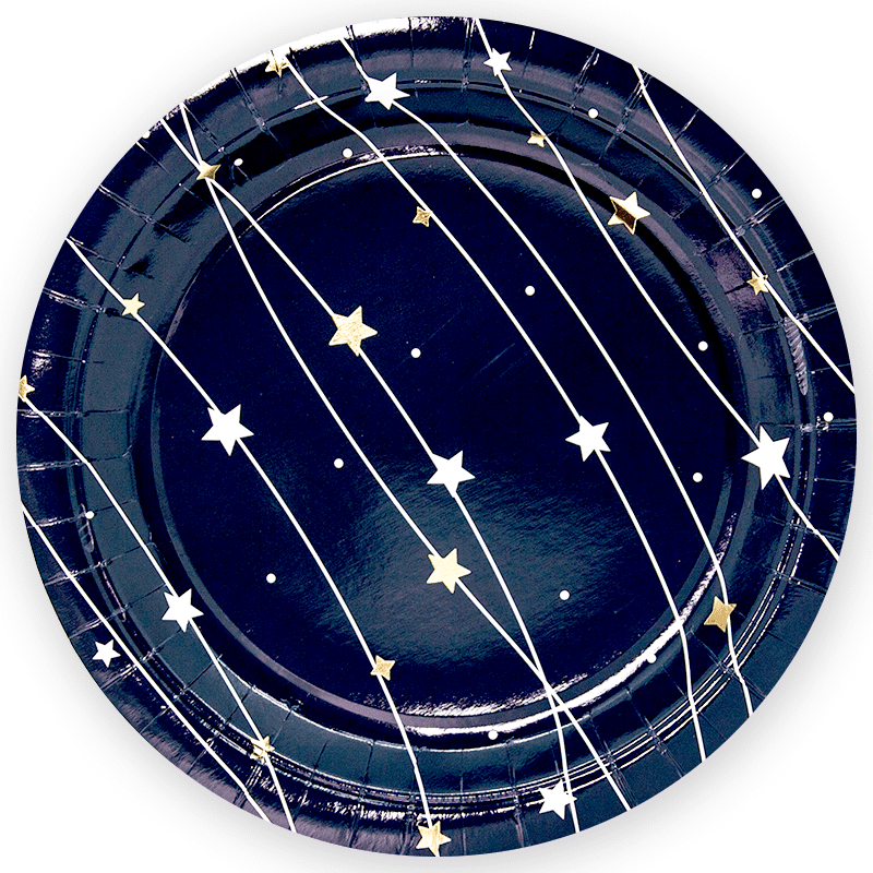 Набор тарелок бумажных 'Звёздная траектория', чёрная, 6 шт.;уп. 18 см., европодвес, 625018