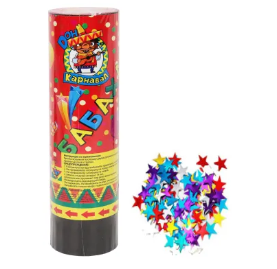 Хлопушка ,Бабахалка. Звезды (фольгированные) 15 см, Х-1456