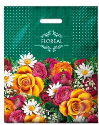 Пакет ПЭ с вырубной ручкой 38х47+6см (60) (Флориль), ВУР53040