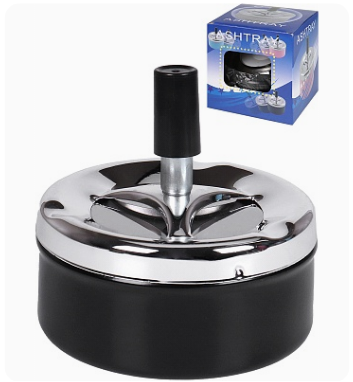 Пепельница бездымная Стиль,черная, ПЛ-1068