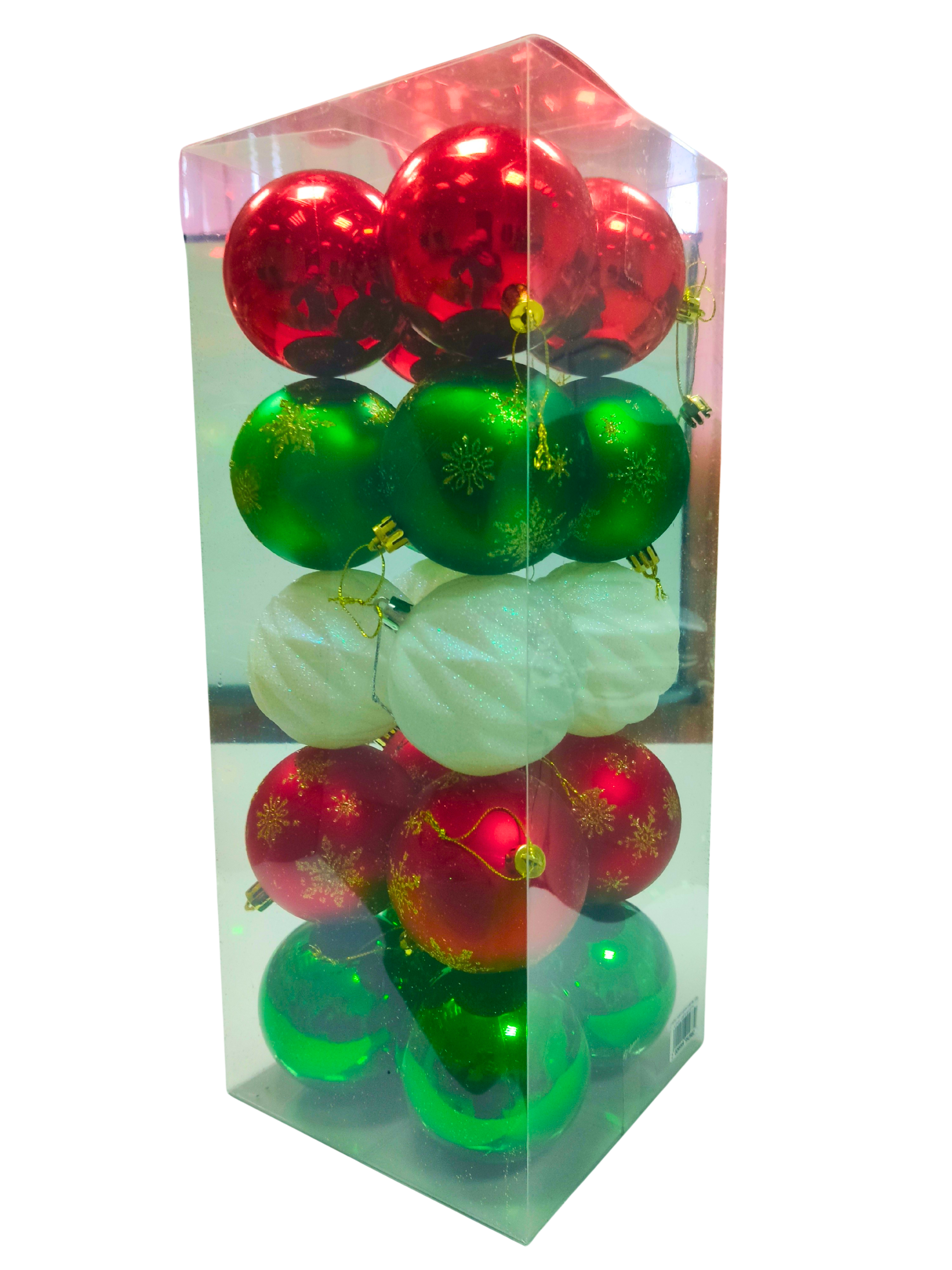 Набор новогодних шаров, (20 шт/уп), цвета ассорти, 8 см, 6163-14