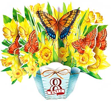 Букет в корзине '8 марта', KOR-42