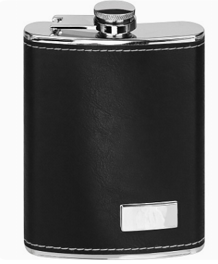 Фляжка подарочная Кожа, 270 мл, 9.3х14.8х2.0, ФЛ-5798