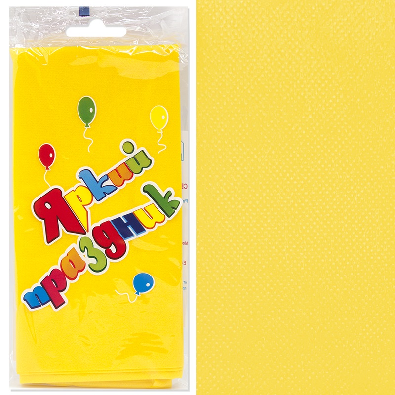 Скатерть одноразовая, Желтая, 120х160 см, 1 шт, 12014