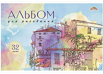 Альбом 32л. цв.мел.обл.,блестки "Акварель" С0551-44