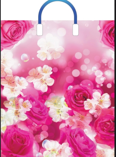 Пакет ПЭ с пластмассовыми ручками 38x45+3см (90) Цветочный вальс, ПЛР69151