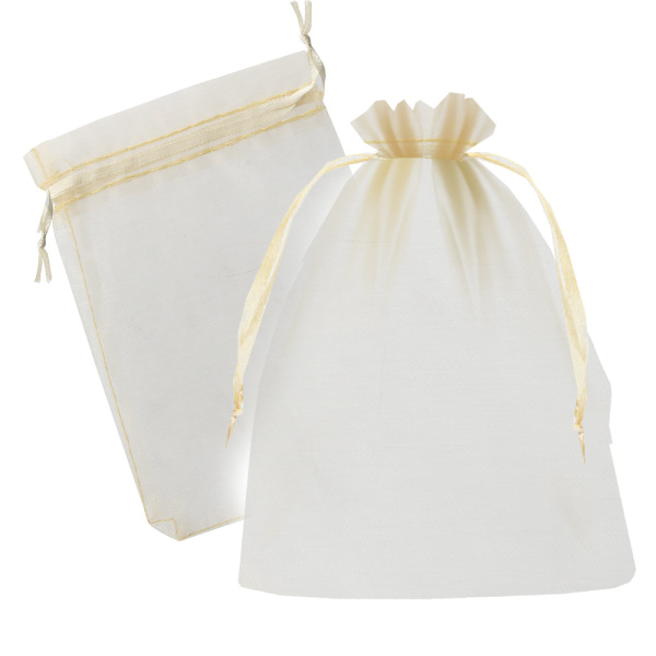 Мешочек из органзы 120х90 ЗОЛОТО (без печати) (25 шт/уп), текстильная, 15080065