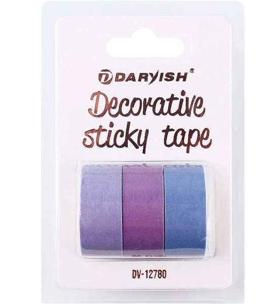 Лента декоративная липкая 'Darvish', 15 мм х 3 м, (3 шт;уп), матовая, DV-12780
