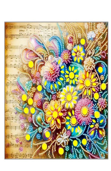 Алмазная мозаика ЦВЕТЫ, деревянный подрамник 30х30 см, M-12215