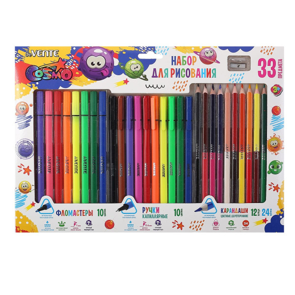 Набор для рисования deVENTE Trio 33 предмета, картонная коробка, подвес, 8079001