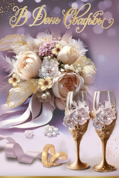 Открытка 'С Днем Свадьбы', 7101107