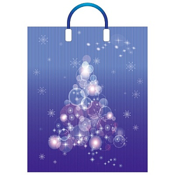 Пакет ПЭ с пластмассовыми ручками 38x45+3см (90) Снежное сияние НГ Артпласт (х10/150)