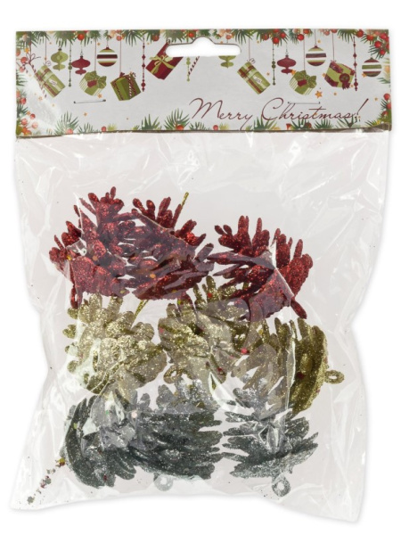 Новогодние украшения Шишки, 5 см, (9 шт), 678-072