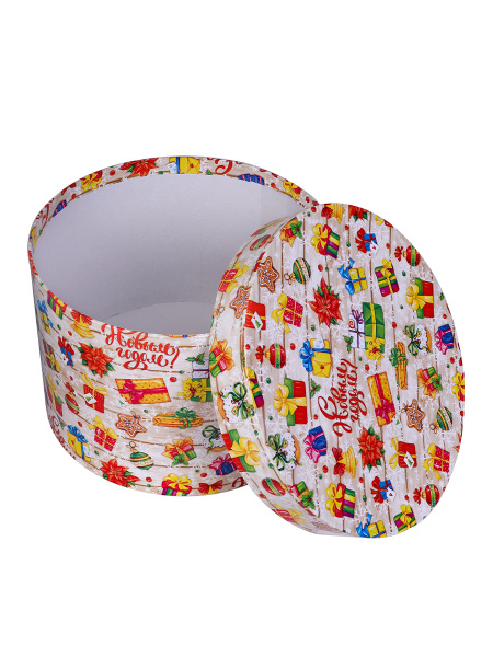 Коробка подарочная Miland 'Подарки', 23х16 см., круглая (Серия 3в1), 1598