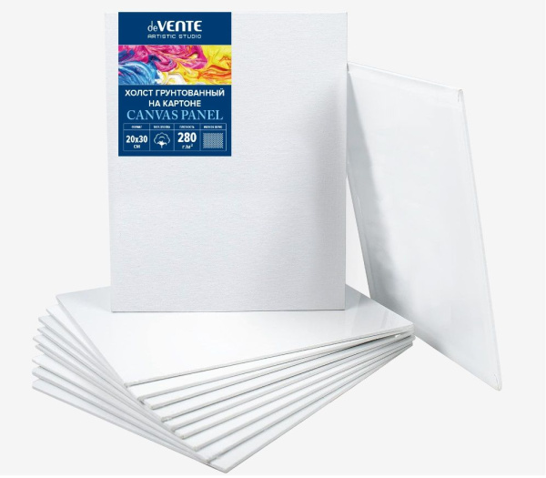Холст на картоне 20x30 см грунтованный 'deVENTE. ARTISTIC STUDIO' 100% хлопок 280 г;м², 8150303