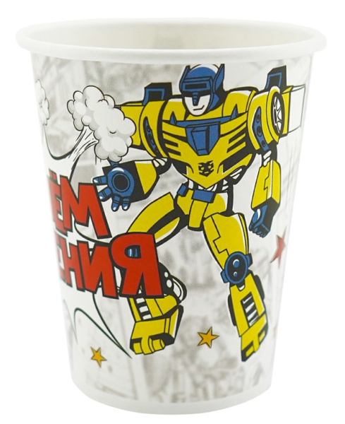 Стаканы бумажные 'С Днем рождения' Трансформеры, 770016
