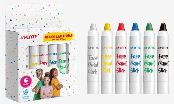 Мелки для грима лица и тела 'deVENTE' 6 классических цветов, 8080300